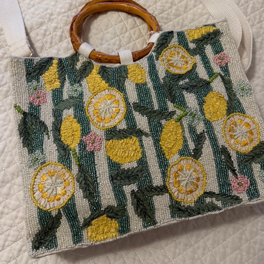 NWT Viral TikTok Beaded Lemon Purse Tote